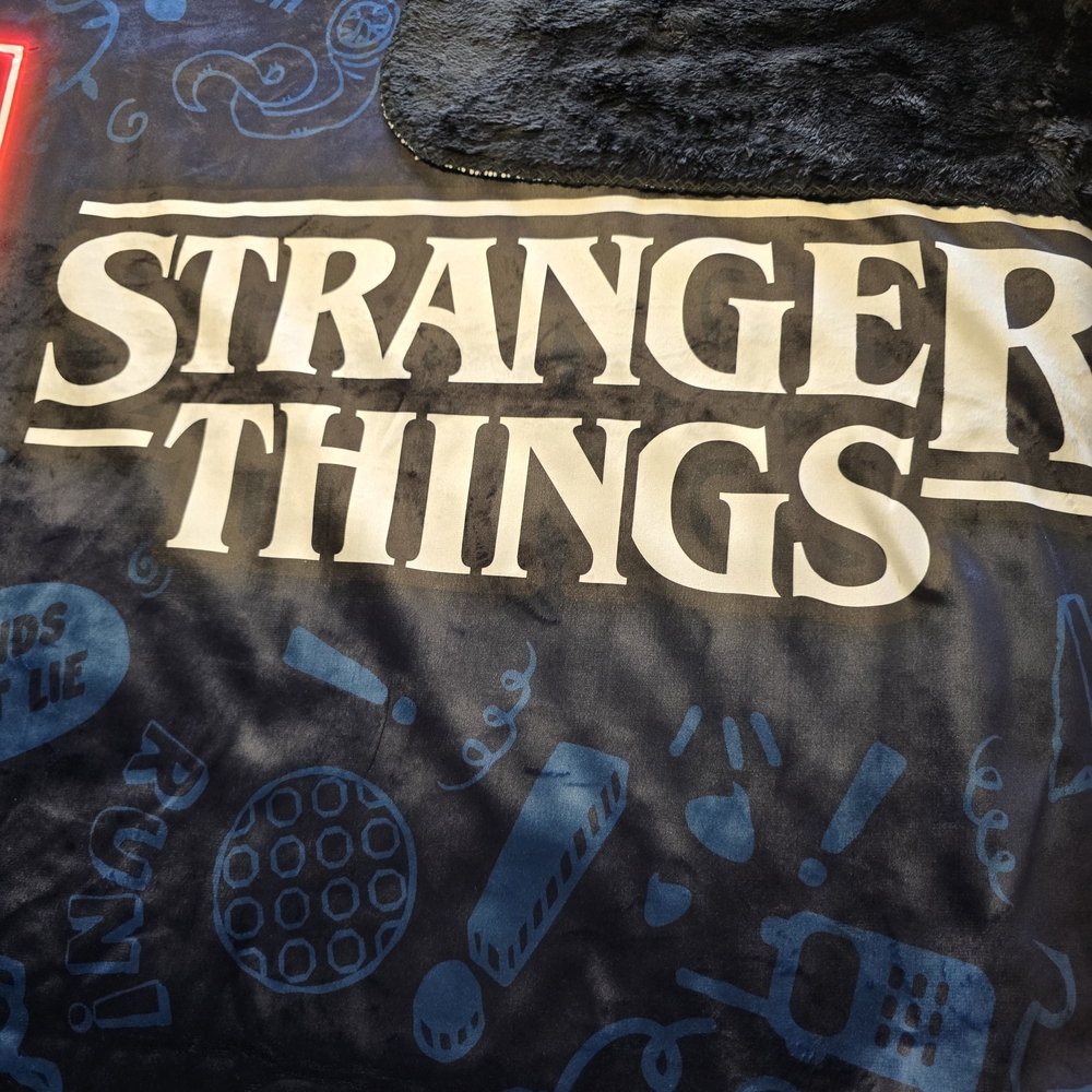 Stranger Things Black and Blue Blanket